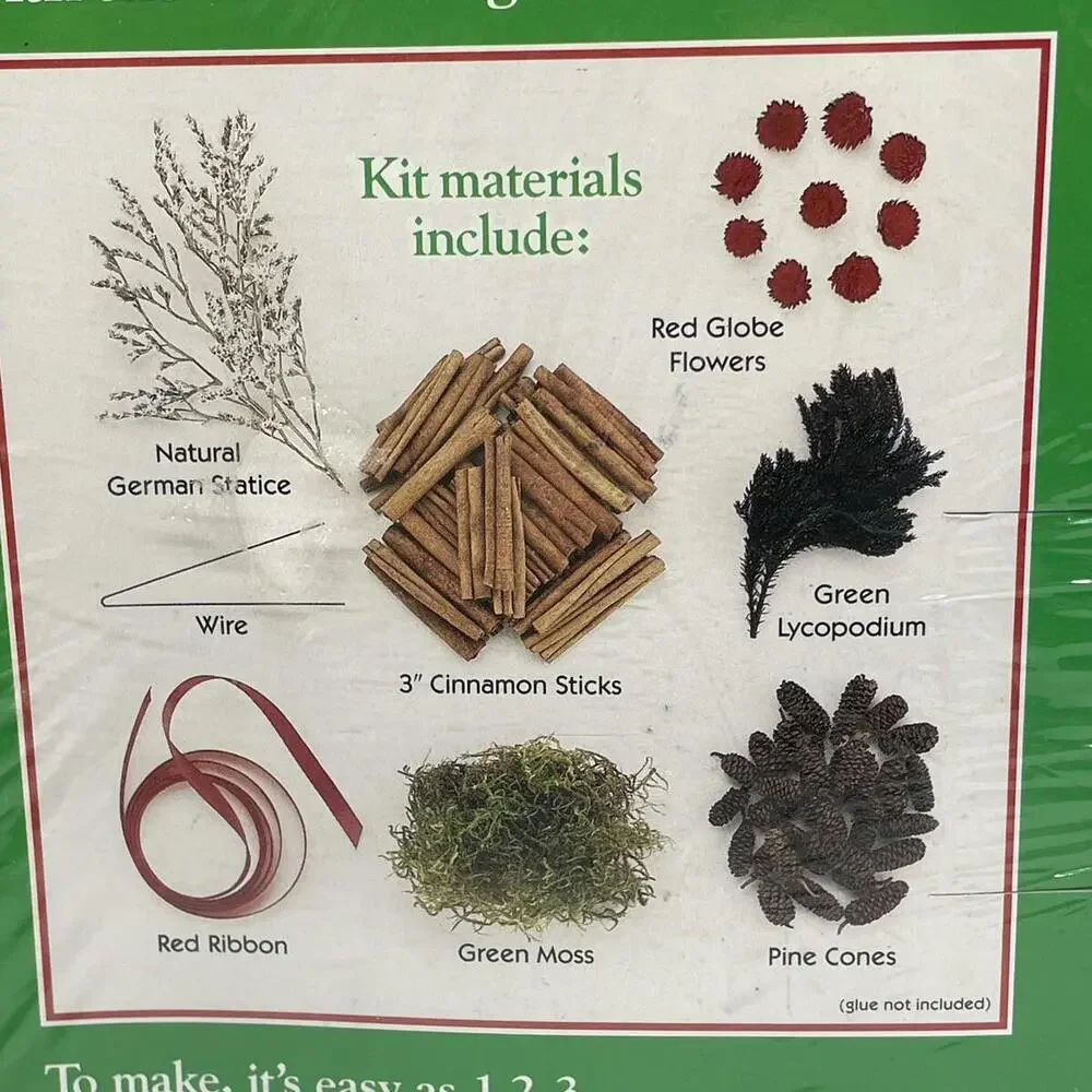 Cinnamon Stick‎ Christmas Ornament Kit Value Pack 7 Ornaments Vintage Florasense